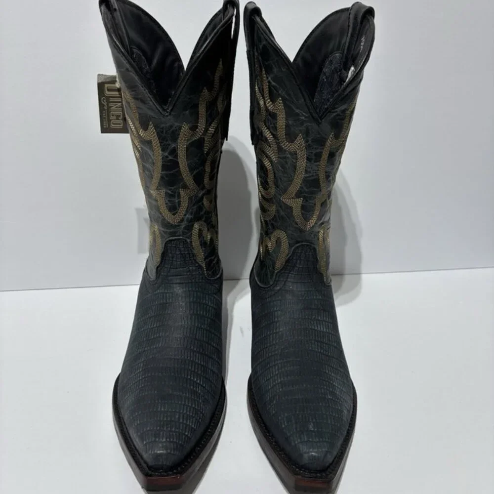 Dingo Men’s The Duke Navy Leather Western Boots, Size 7 D